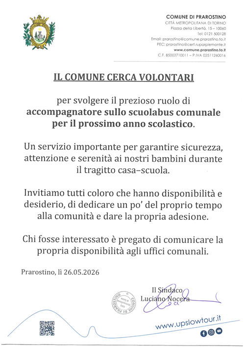 Il comune cerca volontari (accompagnatore/trice sullo scuolabus)